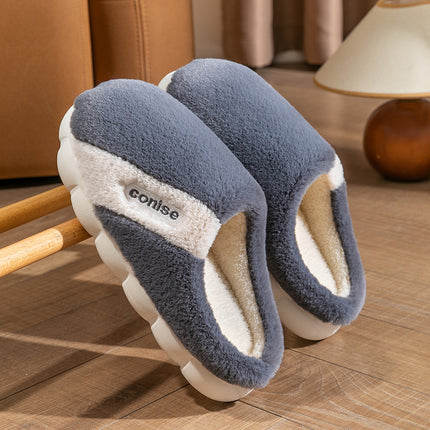 Wholesale Men's Winter Home Thick-soled Warm Non-slip Plush Slippers 