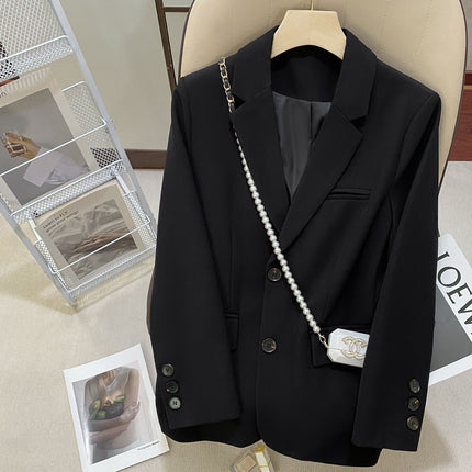 Wholesale Women's Spring and Autumn Straight Casual Black Blazer