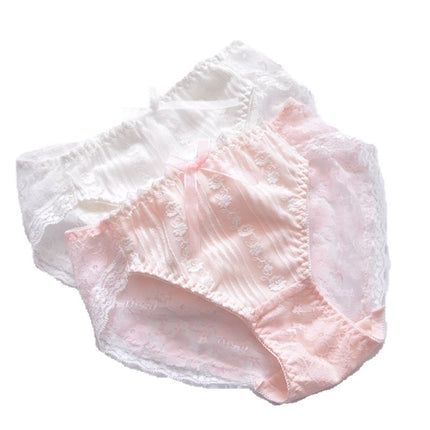 Wholesale Cute Transparent Solid Color Lace Sexy Briefs for Girls