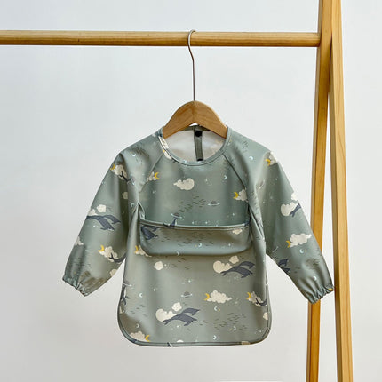 Wholesale Baby Long-sleeved Waterproof Coveralls Stain-proof Large Pocket Apron