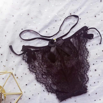 Wholesale Women's Lace Mesh See-through Sexy Belt Straps Hollow Panties