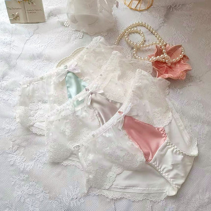 Wholesale Cute Embroidered Lace Yummy Briefs for Girls 