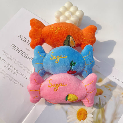 Wholesale Pet Dog Teething Toy Cat Bite-resistant Candy Plush Sound Toy 