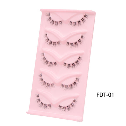Wholesale 3D Natural Eye End Lengthening Segmented Transparent Stem False Eyelashes