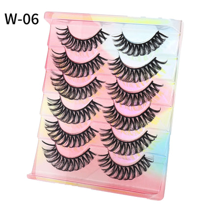 Wholesale A Box of 6 Pairs of Russian Curling DD Curved Natural Short D Curled Eyelashes