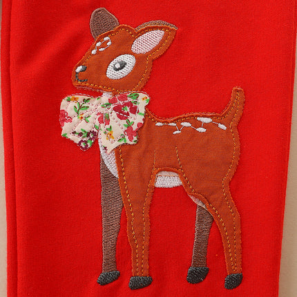 Wholesale Autumn Children's Cartoon Deer Embroidered Sports Joggers