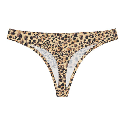 Wholesale Ladies Leopard Print Traceless Thong Women's Low Waist Sexy Breathable Panties