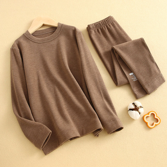 Wholesale Kids Fall Winter Thickened Brushed Long Johns Two Piece Set
