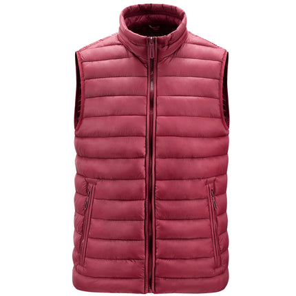 Wholesale Men's Fall Winter Stand Collar Zipper Light Padded Vest