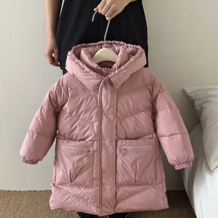 Wholesale Children's Autumn Winter Hooded Mid-length Down Jackets