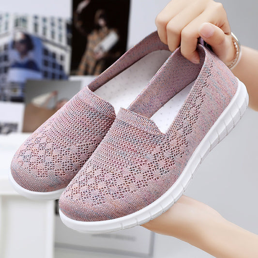 Wholesale Women's Cloth Shoes Spring Casual Cloth Shoes Breathable Fly Woven Shoes 