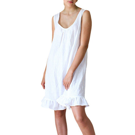 Wholesale Women's Summer French Backless White Strap Ruffle Mini Dress
