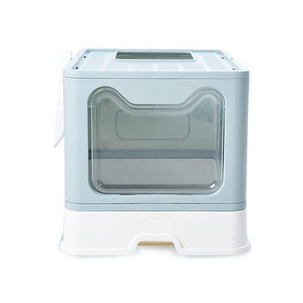 Fully Enclosed Cat Litter Box Drawer Type Foldable Large Size Top Entry Cat Toilet