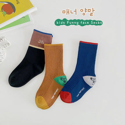 Wholesale 3 Pairs Kids Autumn Cartoon Mid-tube Cotton Cute Socks