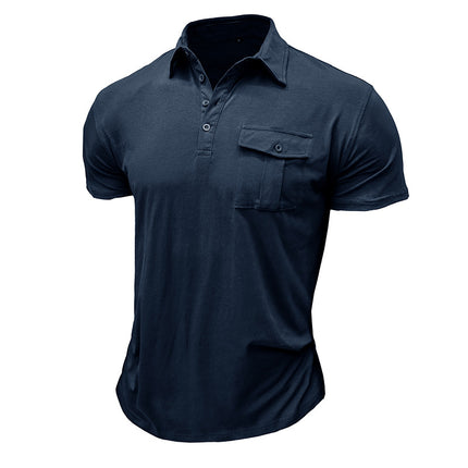 Wholesale Men's Summer Lapel Solid Color Short-sleeved Polo Shirt