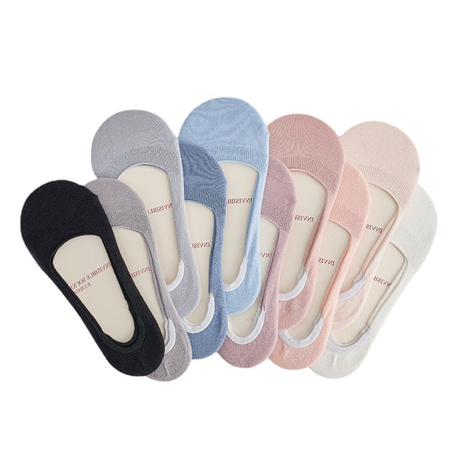 Wholesale Women's Summer Thin Silicone Non-slip Sweat-absorbent Breathable Cotton Boat Socks