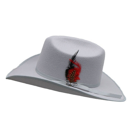 Wholesale Men's Woolen Jazz Frayed Hat Fashion Retro British Felt Hat 