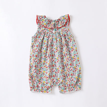 Infants Summer Floral Bodysuit Baby Cotton Thin Sleeveless Romper