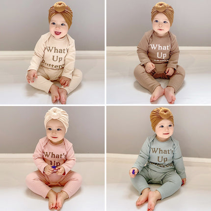 Wholesale Spring Infants and Children Two-piece Set Cotton Printed Long-sleeved Romper for Newborns