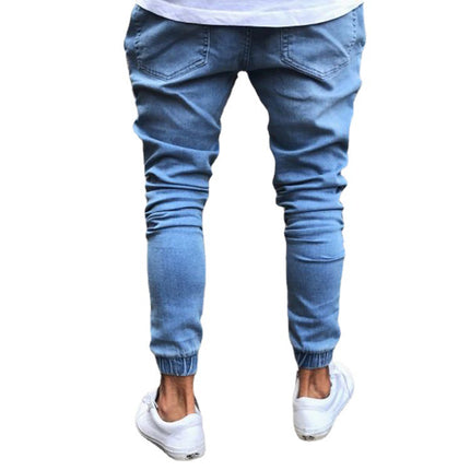 Wholesale Men's Fashionable Light Blue Skinny Jeans