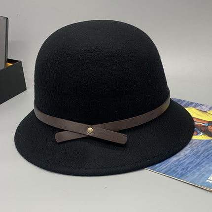Wholesale Women's Autumn and Winter Short Brim Dome Wool Felt Hat 