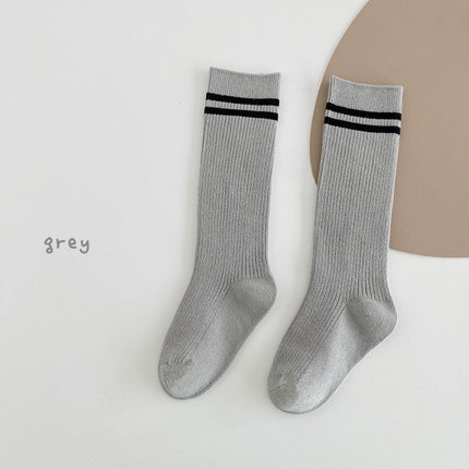 Wholesale Autumn Parallel Striped Calf Socks Cotton Girls Socks