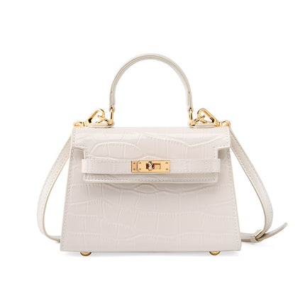 Women's Bag Crossbody Autumn and Winter Light Luxury Handheld Kelly Bag Cowhide Mini Bag 
