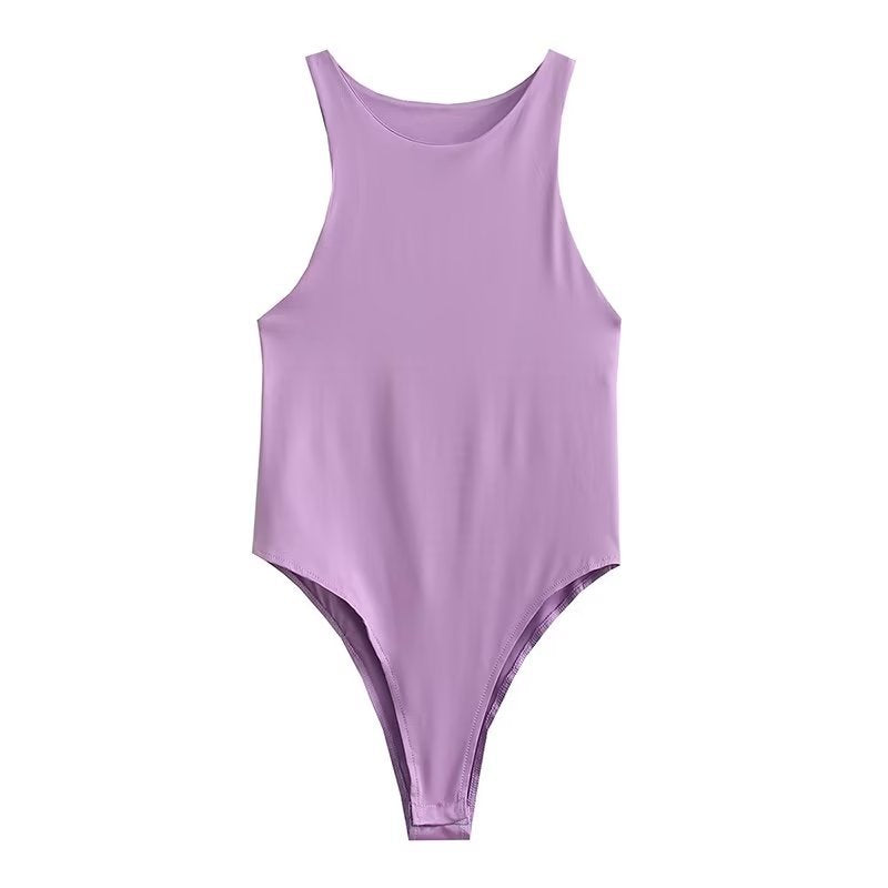 Wholesale Women's Summer Long-sleeved Multi-color Solid Color Bodysuit