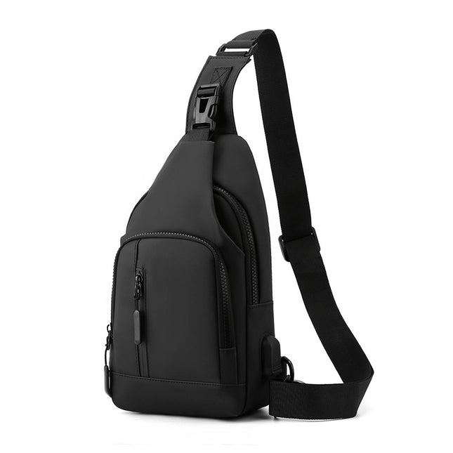 Men's Crossbody Bag USB Chest Bag Multi-compartment Casual Cycling Backpack 