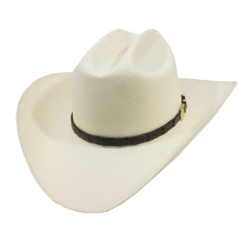Wholesale Stiff Woven Top Hat Knight Cowboy Hat Jazz Hat Rolled Brim Straw Hat 
