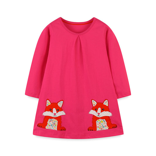 Wholesale Girls Spring Autumn Cute Embroidered Cotton Dress