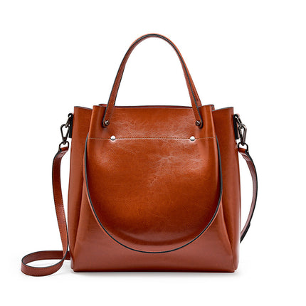Women's Cowhide Bag Shoulder Crossbody Bag Genuine Leather Large Capacity Handbag