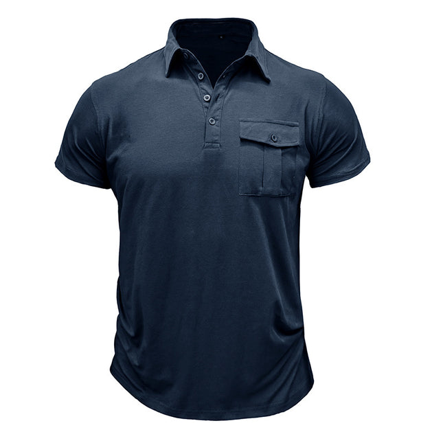 Wholesale Men's Summer Lapel Solid Color Short-sleeved Polo Shirt
