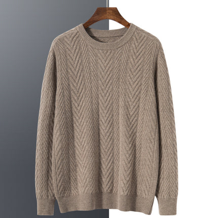 Wholesale Men's Winter Round Neck Thickened Loose Wool Cashmere Sweater