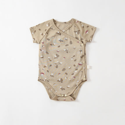 Infant Summer Cotton Short-sleeved Triangular Romper Newborn Baby Side-snap