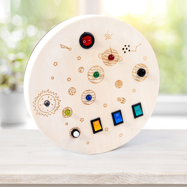 Wholesale Kids Wooden Button Circuit Board Educational Early Education Toy Power Switch 