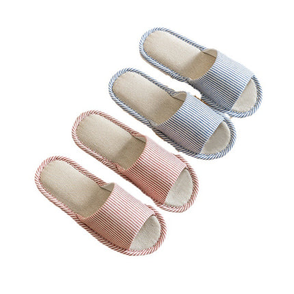 Women's Spring Summer Household Non-slip Cotton and Linen Soft-soled Slippers 
