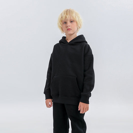 Wholesale Kids 350G Solid Color Long Sleeve Hooded Hoodie