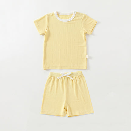 Wholesale Infant Baby Pit Cotton Short Sleeve Shorts Two-piece Set