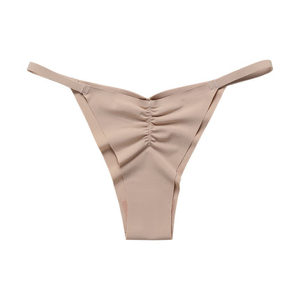 Wholesale Ladies Traceless Panties Women's Low Waist Thin Belt Ice Silk Breathable Quick-dry Briefs