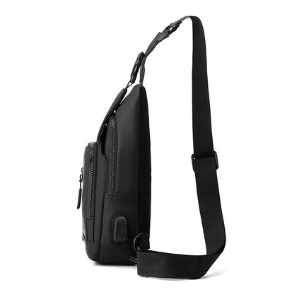 Men's Crossbody Bag USB Chest Bag Multi-compartment Casual Cycling Backpack 