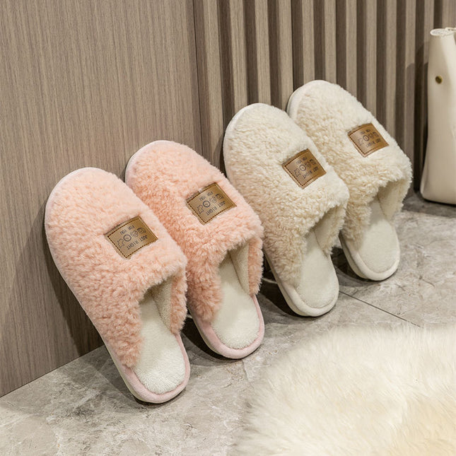 Wholesale Women's Winter Home Indoor Warm Non-slip Faux Fur Slippers
