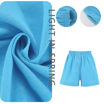Wholesale Summer Solid Color Simple Loose High Waist Straight Shorts for Women