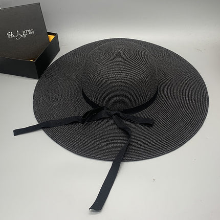 Foldable Sunshade Beach Hat for Traveling To The Beach Big Brim Straw Hat 