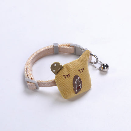 Wholesale Pet Collar Cute Cartoon Bear Bell Collar Small Dog Necklace Cat Collar