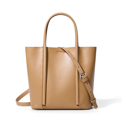 Women's Genuine Leather Large Capacity Tote Bag Summer Large Handbag Cowhide Shoulder Bag