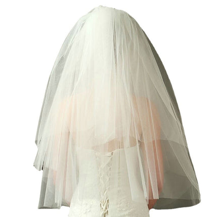 Puffing Yarn Simple Short Double Layer Bridal Veil