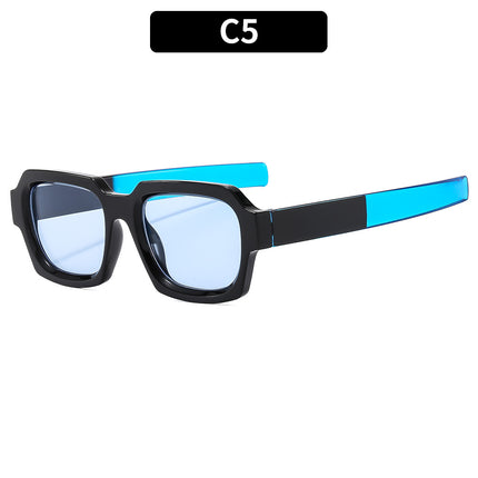 Retro Square Frame Color Matching Fashionable Outdoor Travel Sun Protection Vacation Sunglasses