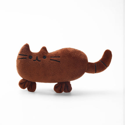 Wholesale Pet Plush Expression Cartoon Cat Shape Toy Teeth Resistant Cat Toy 
