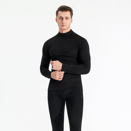 Wholesale Men's Thickened Warm Half Turtleneck Cationic Long Sleeve Bottoming Shirt
